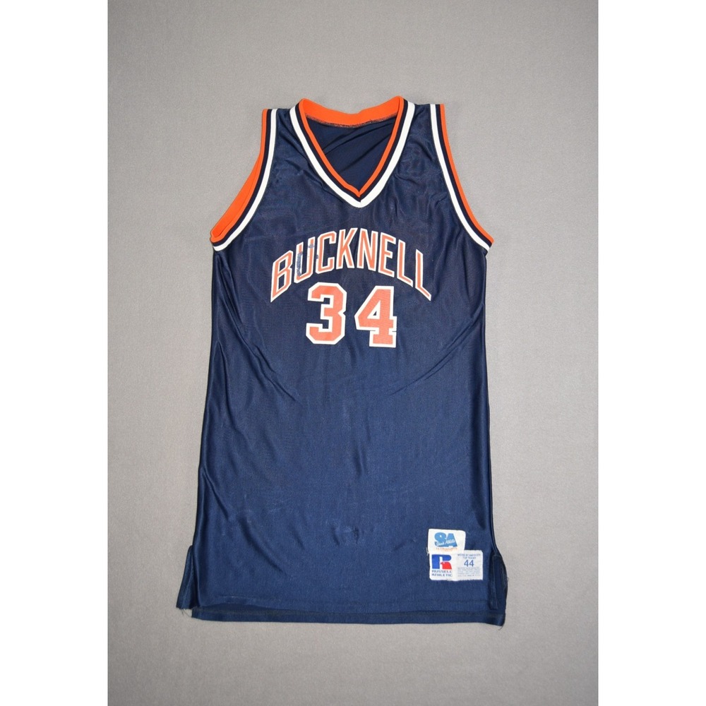 Vintage Bucknell University Basketball Jersey Mens 44 Game Worn Russell Made USA